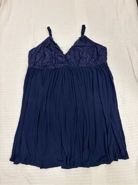 torrid Navy Lace-Top Chemise
